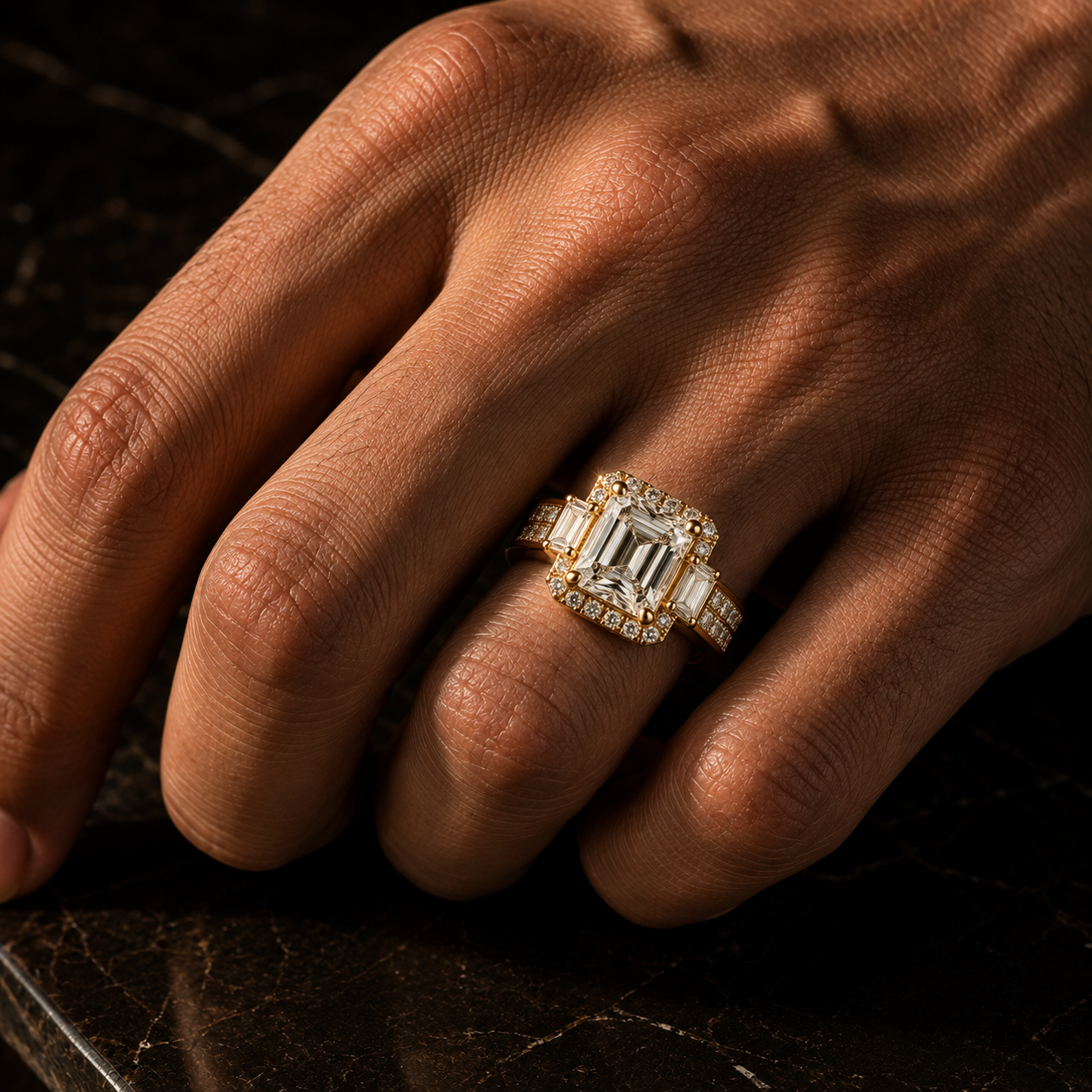 Men's ring on hand